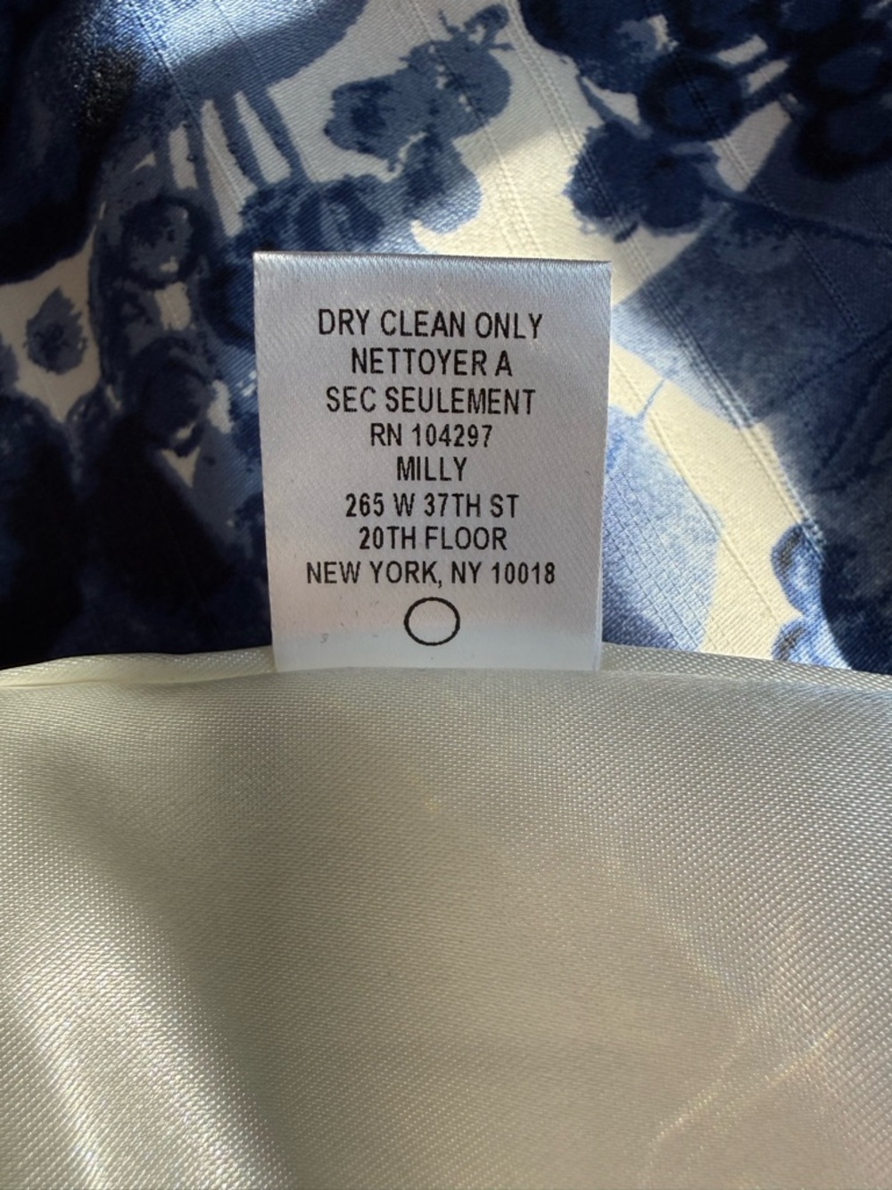 Milly Blue Floral Coat Dress Size 4 Cotton Structured Jacket - Picture 12 of 14